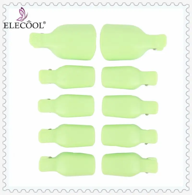 ELECOOL 10 шт./компл. Пластик ногтей Nail Art Педикюр средство для снятия УФ гель-лака