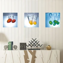 3 комплекта) 3D арт-деко водонепроницаемые наклейки на стену фруктовый узор наклейки коридор гостиная спальня фотообои selfклей Триптих