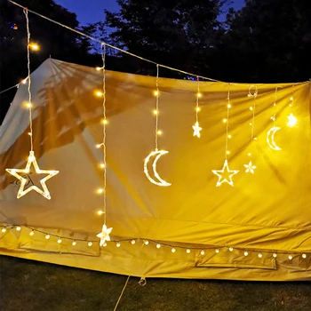 

Party Decoration With Remote Control Room Star Moon Light String Solar Power Wedding Garden LED Lamp Yard Waterproof Romantic