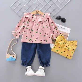 

Fashion Children Printed Spring Autumn Baby Girls Clothes Cotton Shirts Pants 2Pcs/sets Infant Kids Toddler Clothing Tracksuits