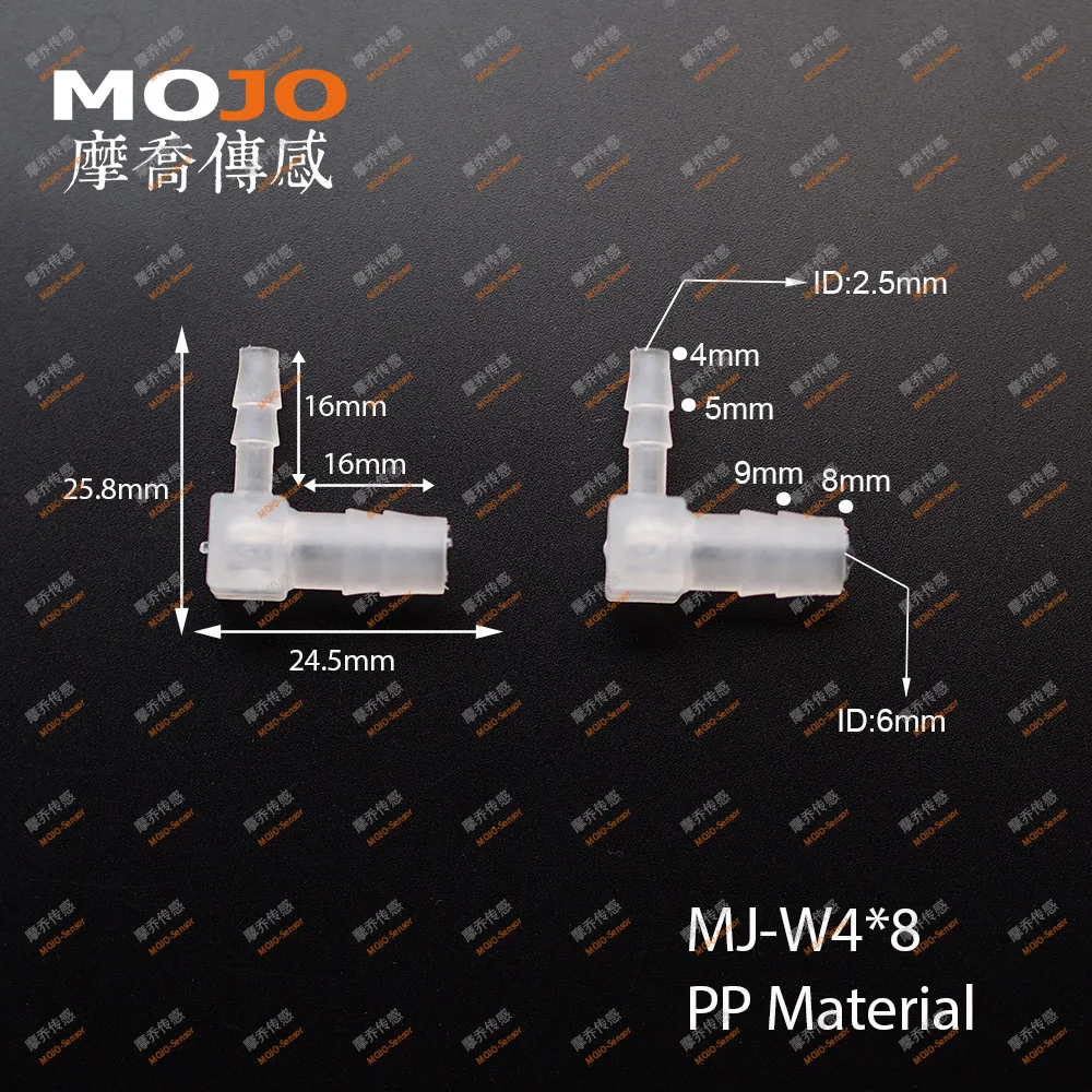 

2020 Free shipping!!MJ-W4X8 PP Reducing elbow barbed type 4mm-8mm out diameter pipe connector (10pcs/lots)