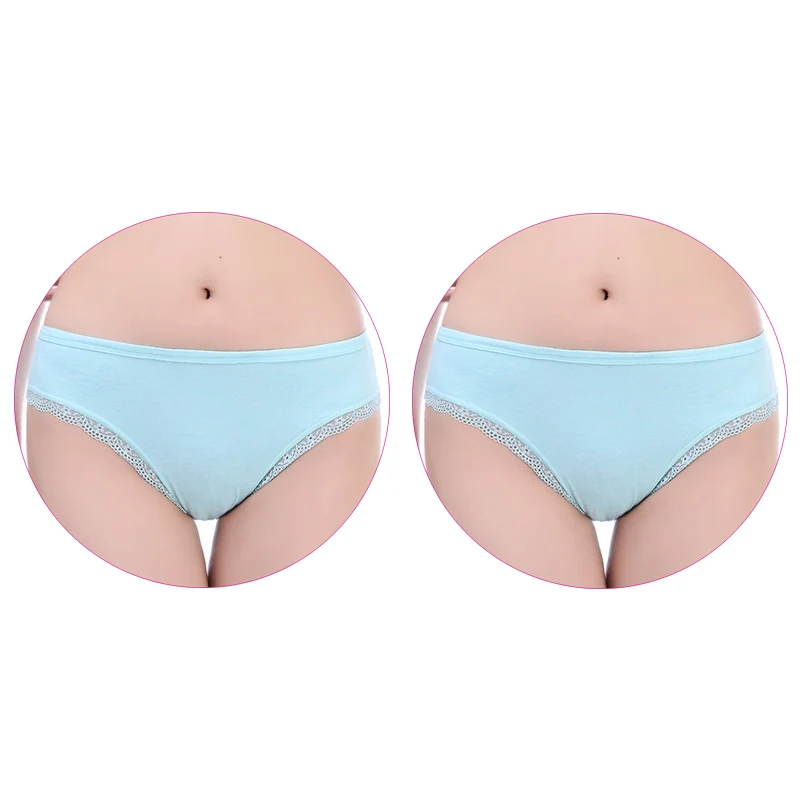 2Pcs-Green Американский Размеры 2 шт./компл. трусики Для женщин нижнее белье большие Размеры женское нижнее белье из хлопка, женские трусы-брифы, женское белье большого размера плюс - Цвет: 2Pcs-Green