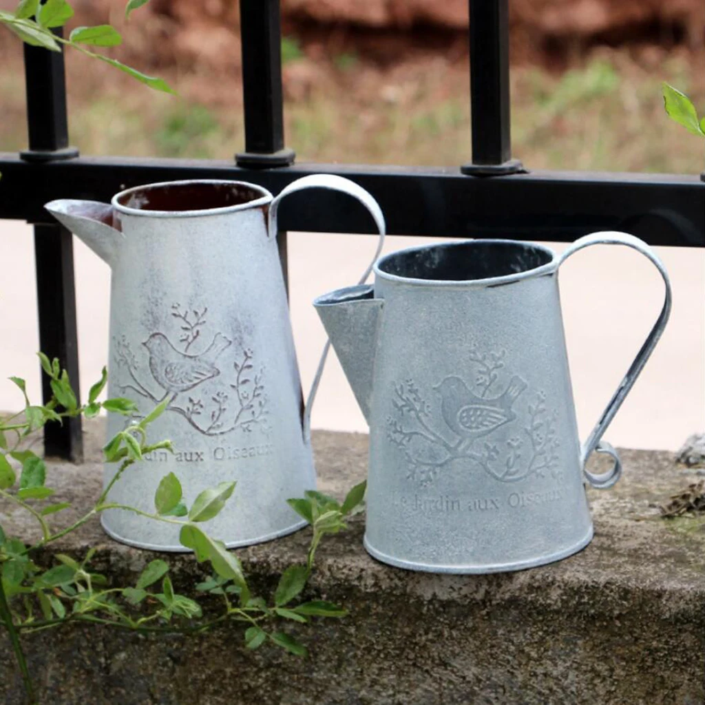 Rustic Metal Iron Flower Plants Bucket Flower Pot Home Wedding Tabletop Vases Bouquets Floral Decor