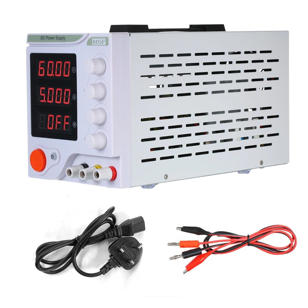 605F 0-60V 0-5A мини источник питания постоянного тока 4 цифры дисплей светодиодный одноканальный Линейный DC, источники питания со стабилизированным напряжением
