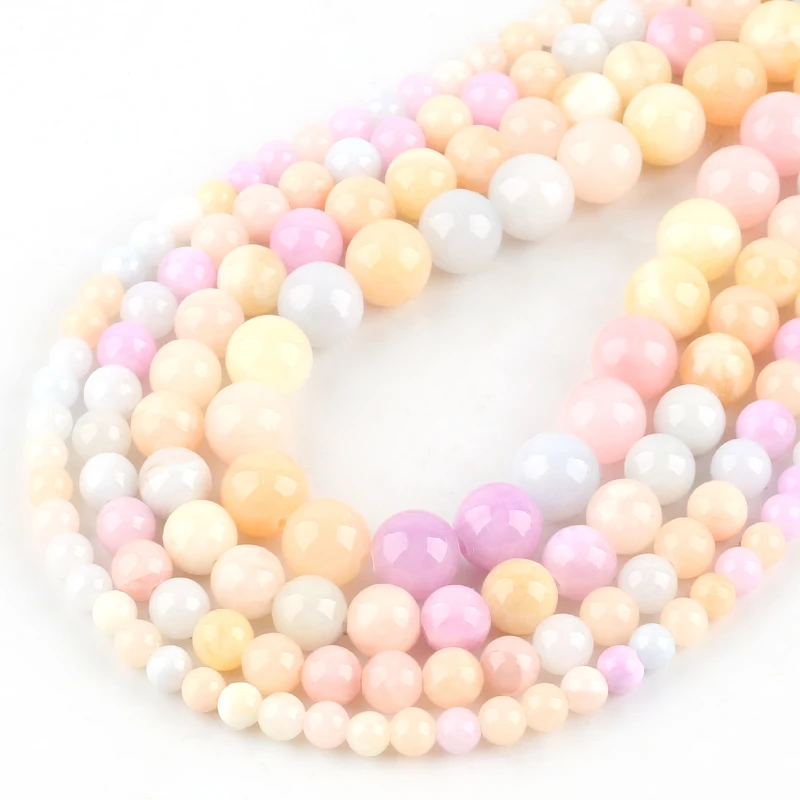 

Wholesale Natural Pink Cloud Jades Chalcedony Round Loose Beads 15"Strand 6 8 10 12mm For Jewelry Making DIY Bracelet Necklace