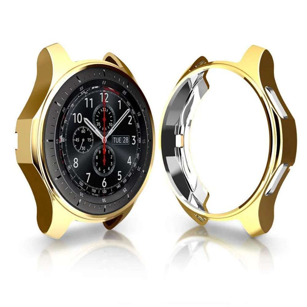 Золотой Чехол-безель с кольцом для samsung Galaxy Watch 46 мм, защитная оболочка для Galacy gear S3/Galaxy 42 мм, ТПУ Защитная рамка, аксессуары - Цвет: Золотой