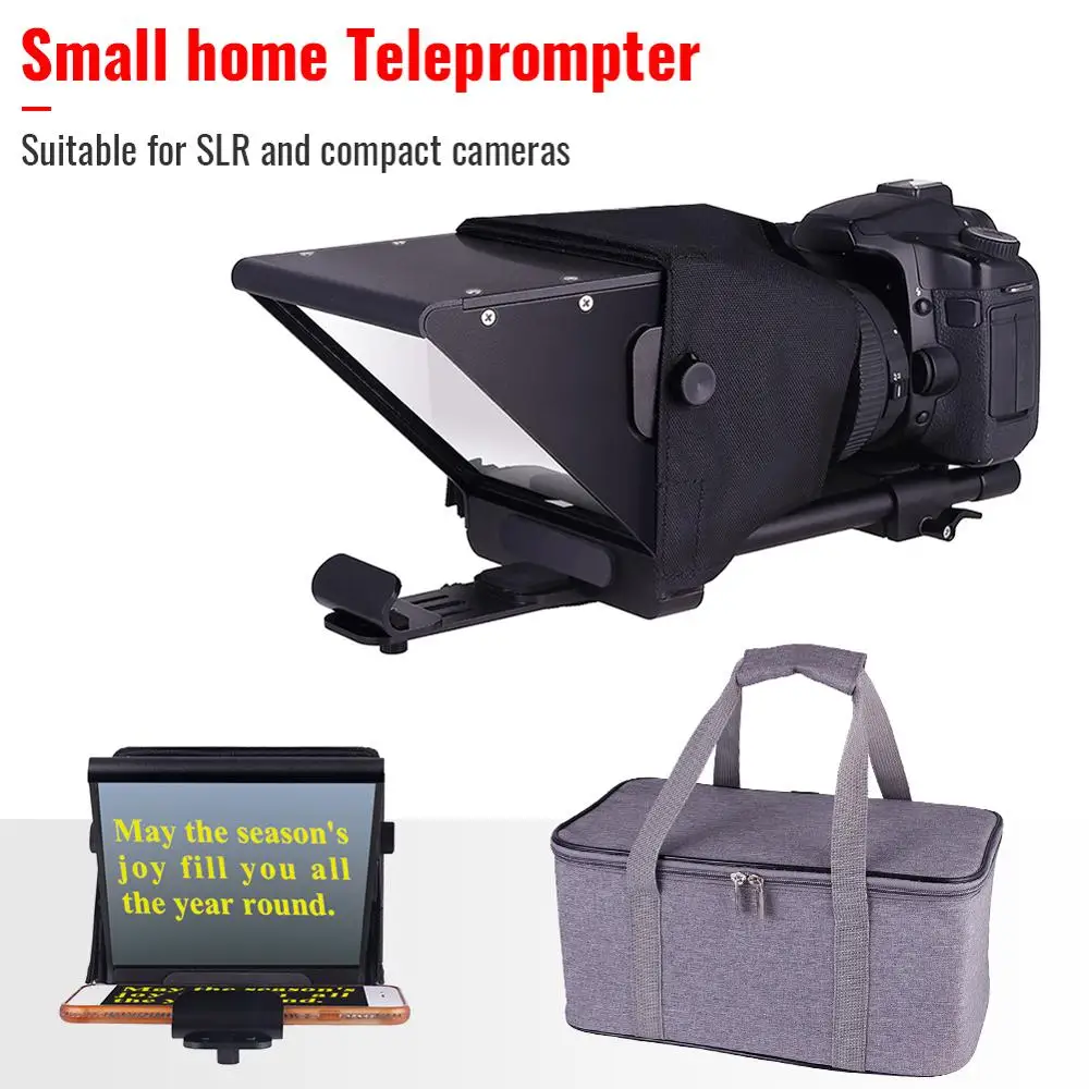 Мини Teleprompter Регулируемый смартфон луч сплиттер для домашнего интервью