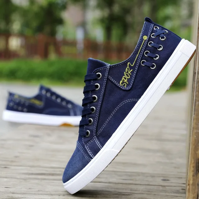 Canvas Shoes For Men Navy Blue Sneakers 