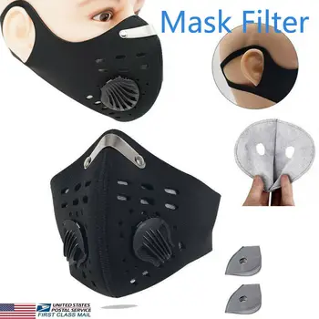 

Sport Face Mask With Filter PM 2.5 Anti-Pollution Breathing Valve Training Bike Protective Cycling Mask