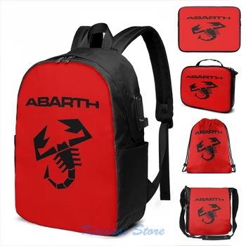 

Funny Graphic print Abarth Scorpion Black USB Charge Backpack men School bags Women bag Travel laptop bag