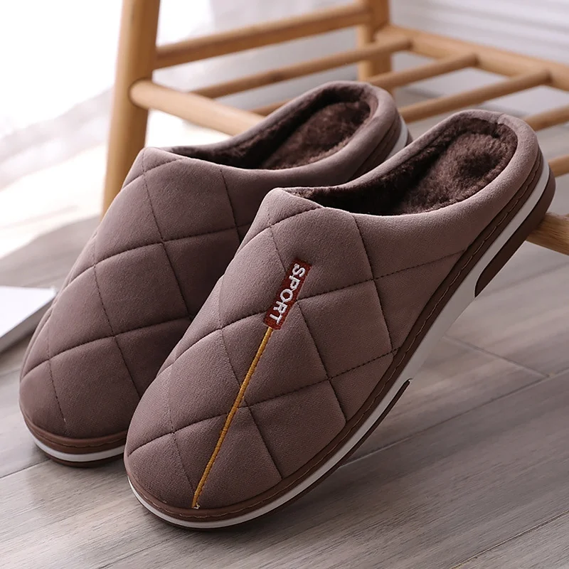 

Male slippers Warm Winter slippers men Floor Platform Non slip Wear resistant Home slippers for men zapatos de hombre 2019 New
