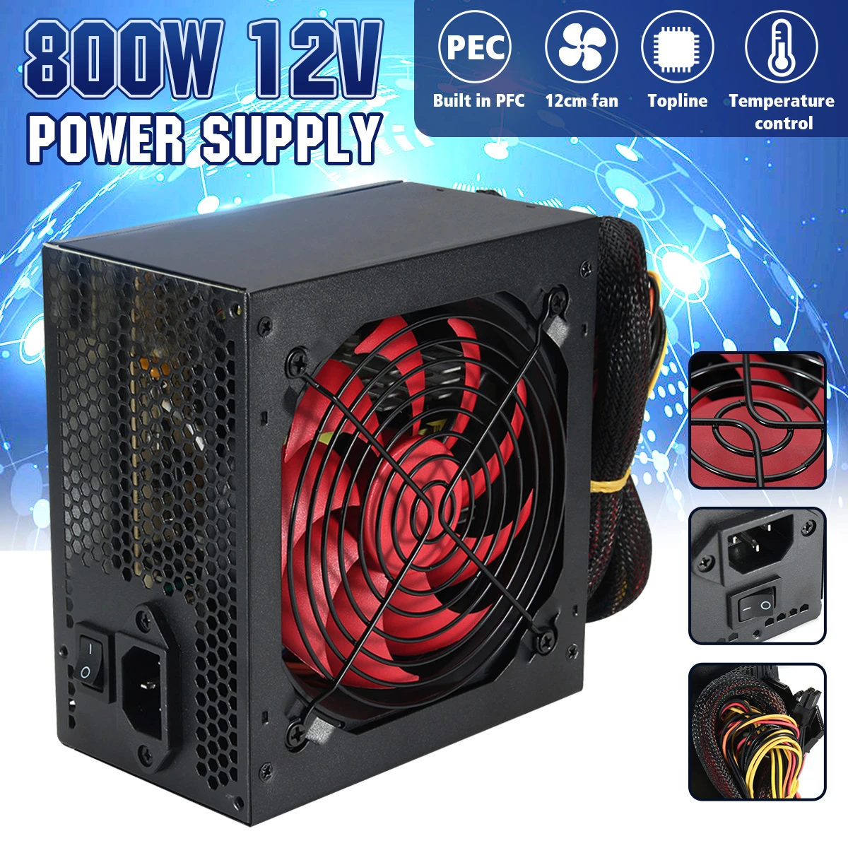 マルチチャンネル電源 800w 12cmファン Intel Amd Pc 12v Atx Li Pci E Pcゲーマー用電源 Pc 電源 Aliexpress