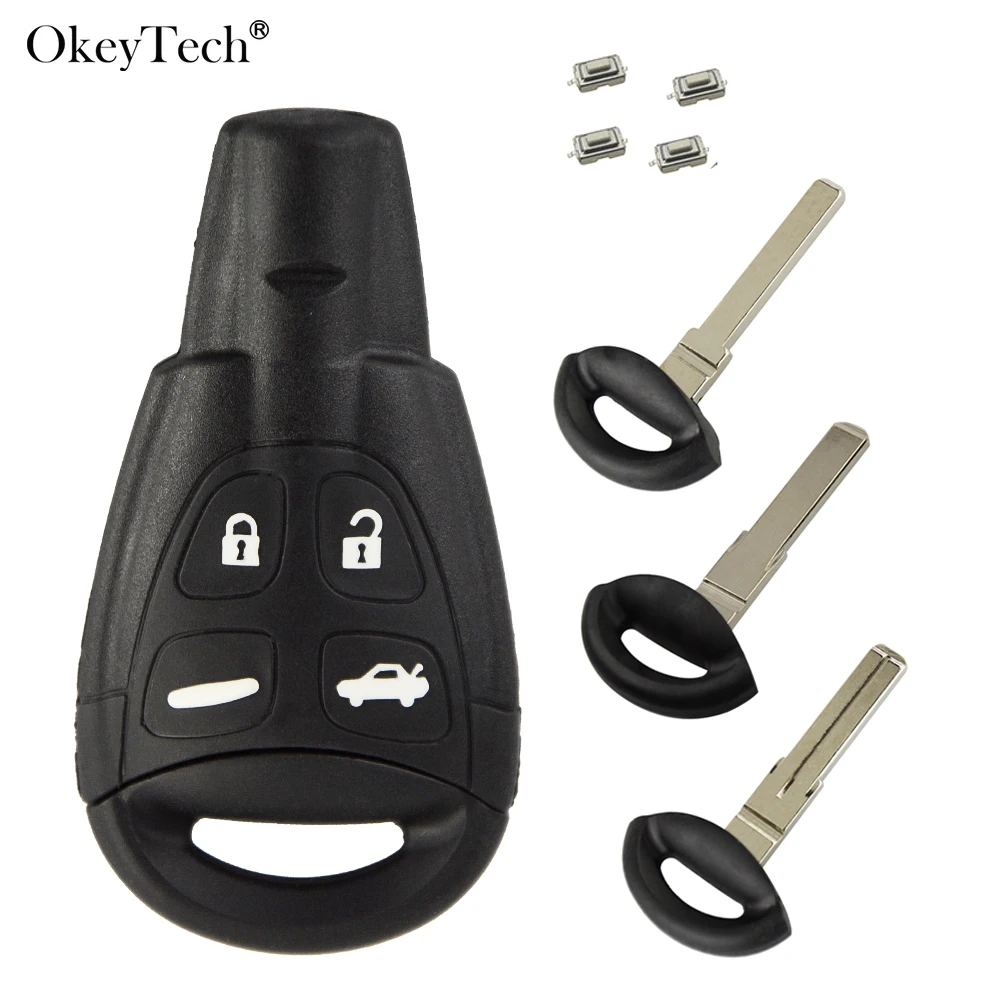 OkeyTech 4 кнопки дистанционного ключа автомобиля в виде ракушки для SAAB 93 95 9 3 5 WF 2003 2007
