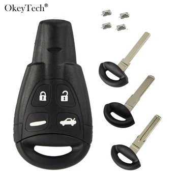 OkeyTech Shell chiave a distanza per Auto a 4 pulsanti per SAAB 93 95 9-3 9-5 WF 2003-2007 accessori chiave Auto con Swiches lama non tagliata