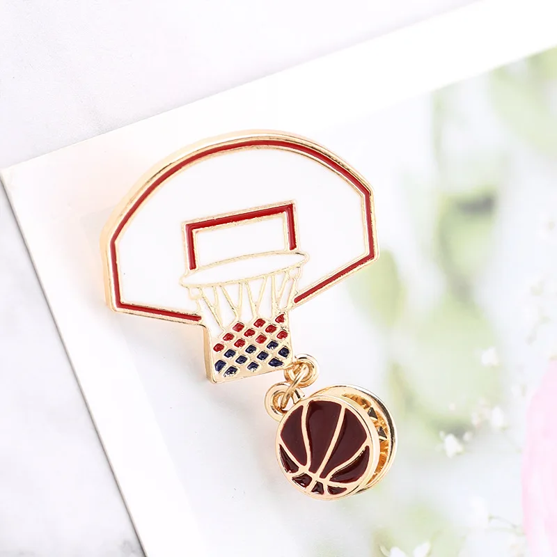 

Basketball Hoop Enamel Custom Pins Daily Sport Style Brooches Badges For Label Pins Jewelry Gift For Jacket Kids Friends