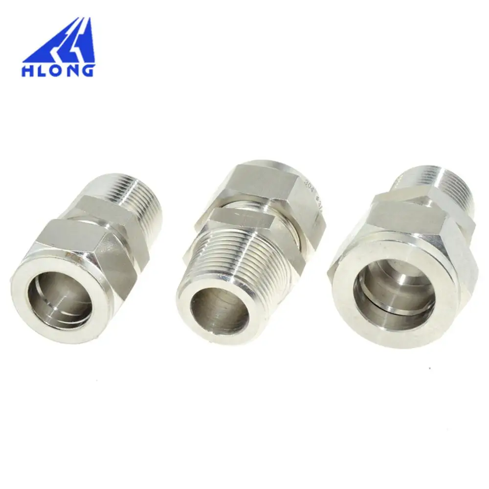 

1"PT Male Thread x 22mm,25mm ,25.4mm 1" OD Double Ferrule Tube Air Compression Pipe Fitting Connector 304 Stainless Steel BSPT