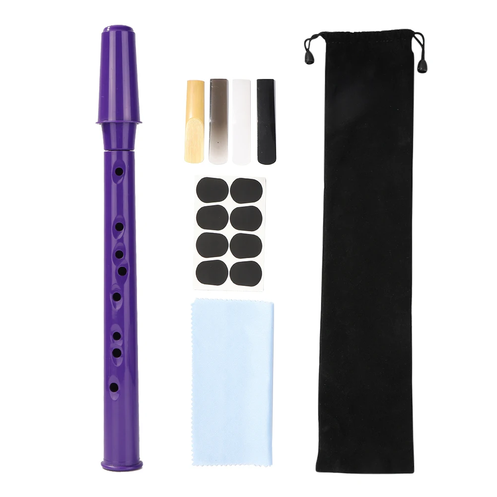 Mini Pocket Bb Saxophone Alto Mouthpiece ABS Sax with 5 Reeds Black Saxophone Set Woodwind Musical Instruments Accessories
