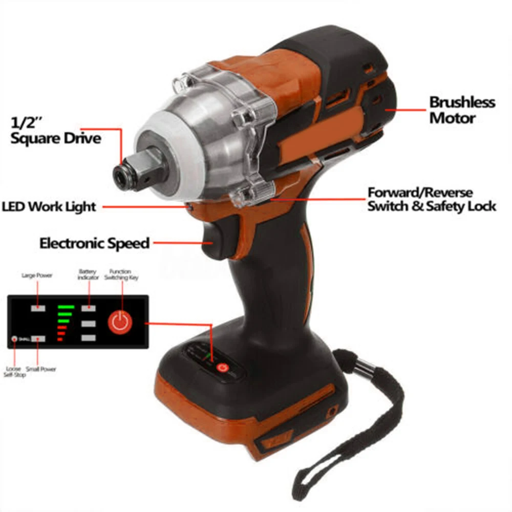 

18V Brushless Electric Wrench Impact Placing Power For Makita Battery Woodworking Maintenance Construction Site Use