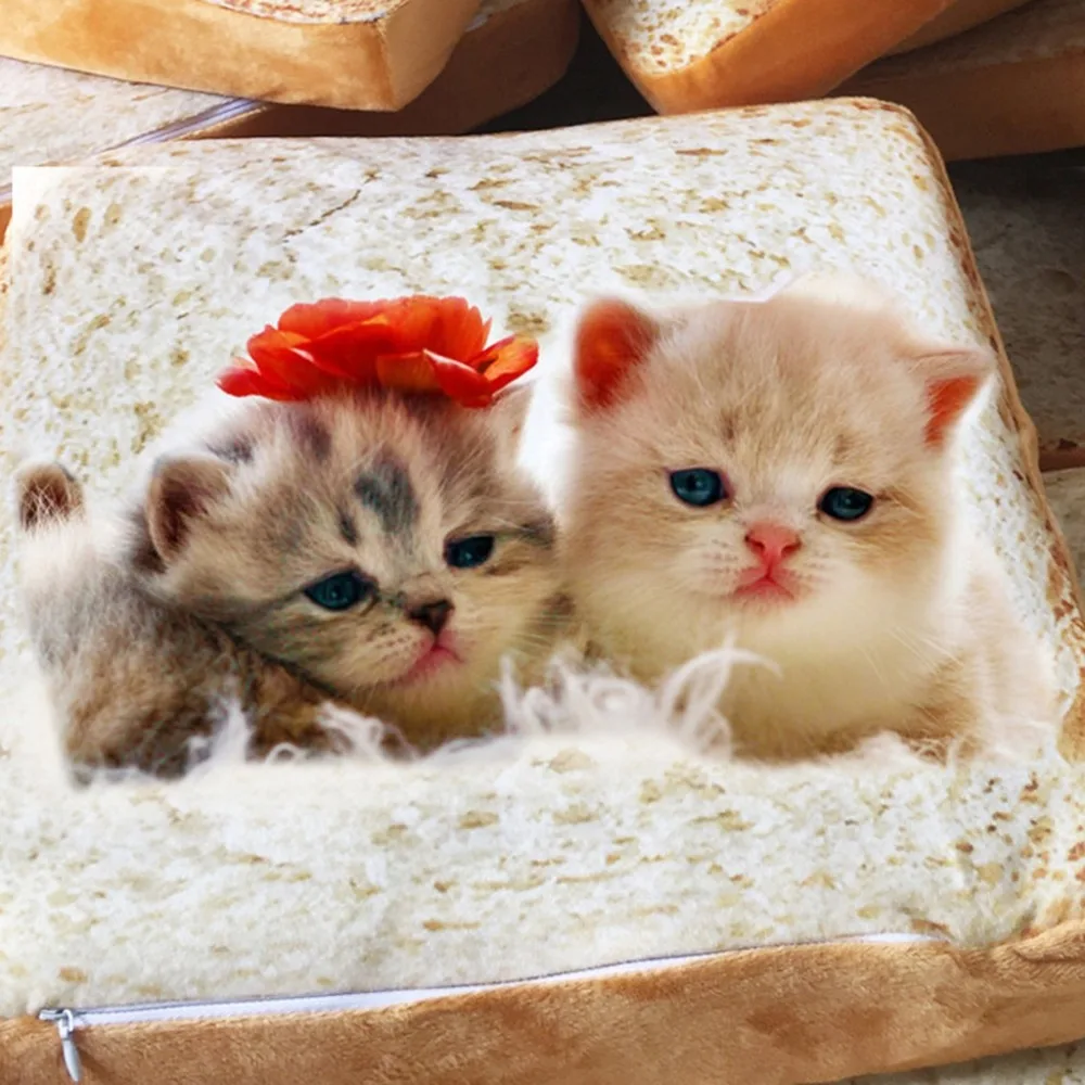 Pet bed dog cat pad blanket kennel durable soft toast bread pouch egg pad quilt cat pet pad set hondenmand donut 30N25 (13) - 副本