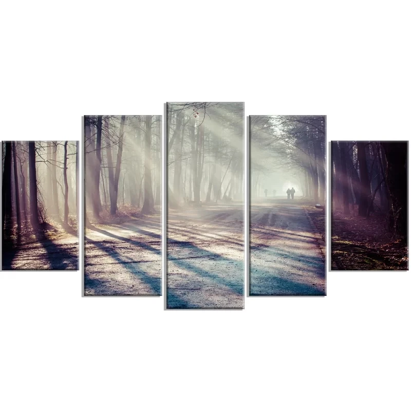 Печатные плакаты настенные художественные модульные фонари на холсте лесная