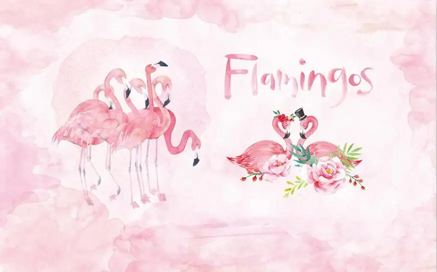 Пользовательские большие обои настенная живопись скандинавские ins розовые Фламинго Обои для рабочего стола