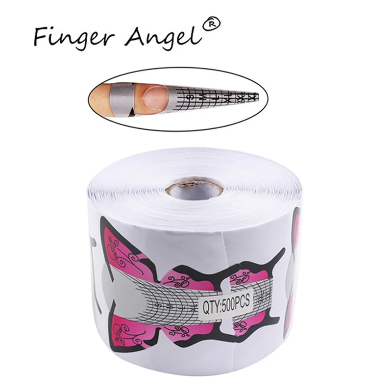 

Finger Angel 100/500pcs Nail Form Pink Butterfly Shape Adhesive Nail Form for Acrylic/UV Gel Nail Tip Extension Nail Art Tool#F5