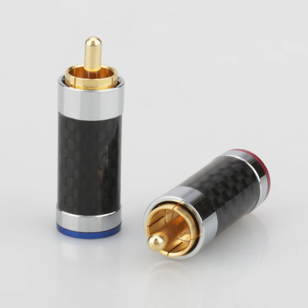 Audiocrast Carbon fiber RCA Audio Plug For diy headphone analogue Audio Cable HIFI
