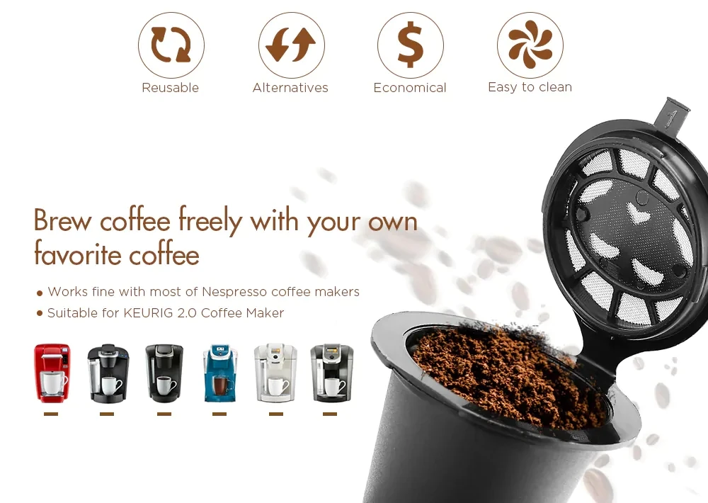 6 шт. в наборе, многоразовые кофейные капсульные чашки, фильтр для Nescafe, dolcee Gusto, многоразовые колпачки, ложка-кисточка, фильтр, корзины, стручки, мягкие