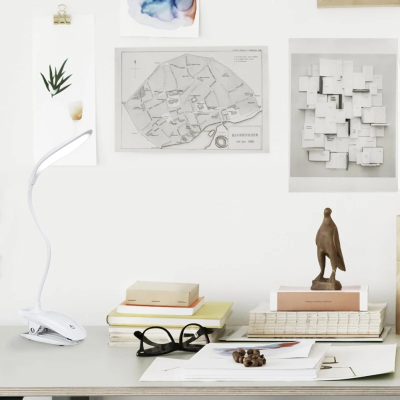 

USB Rechargeable led table lamp 16 LED table lamp with Clip bed reading book LED light Desk touch table lamp 3 modes Desk Lamps
