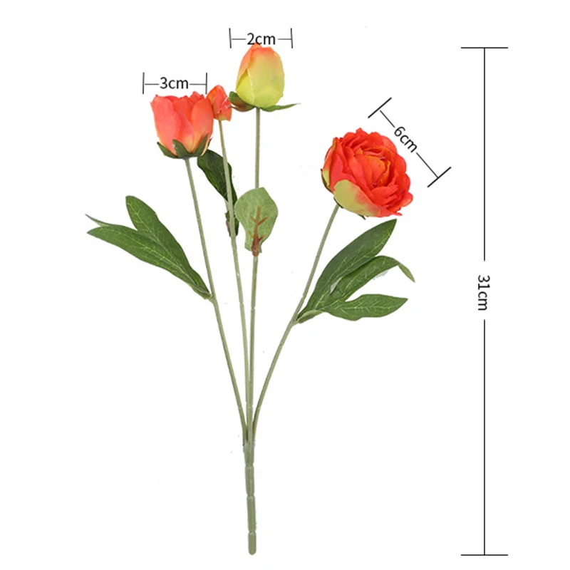 4PCs Silk Peony Bouquet Home Decoration Accessories Wedding Party Scrapbook Fake Plants Diy Pompons Artificial Roses Flowers