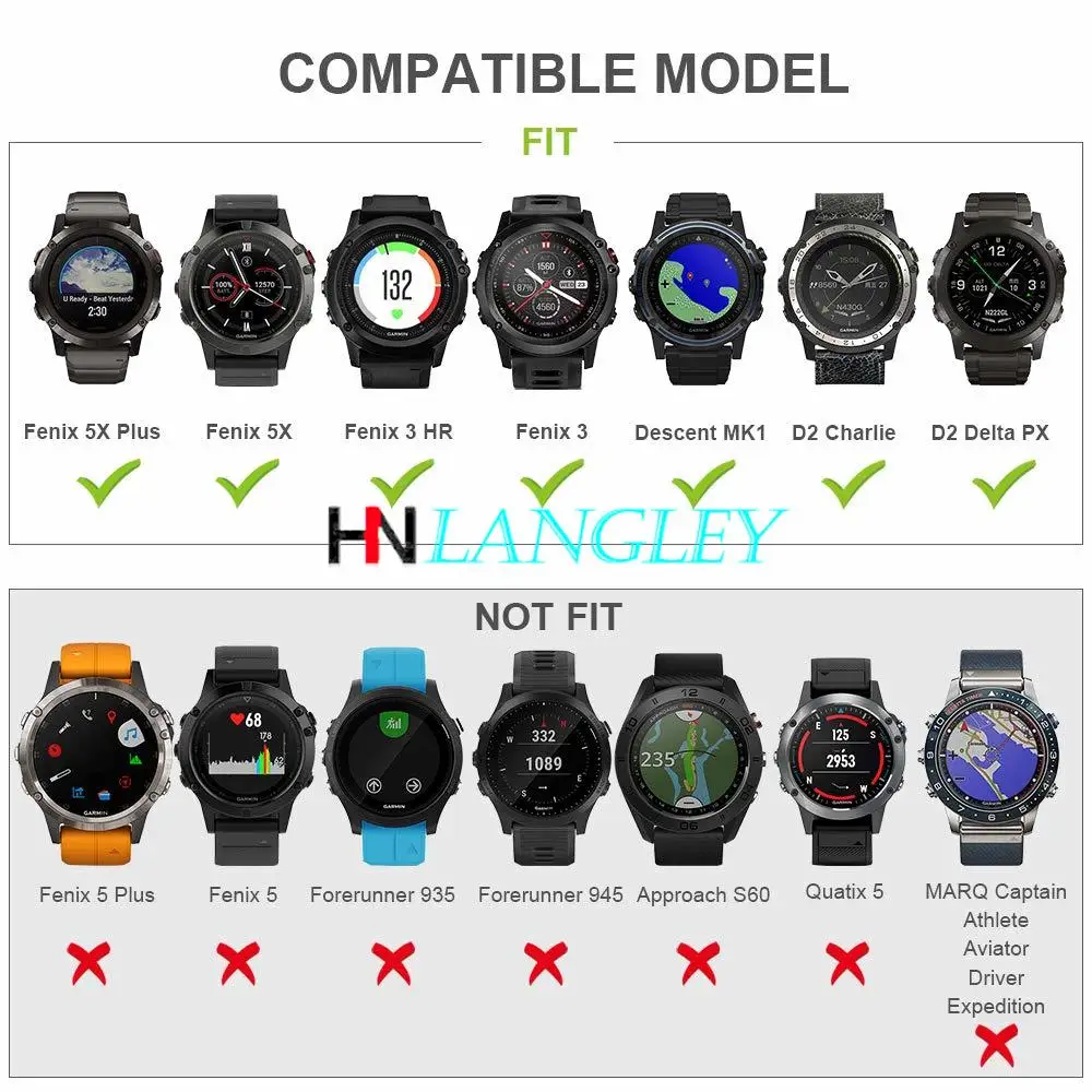Мягкий силиконовый ремешок для часов Germin Fenix 6 Pro Band Easy Fit 22 мм ДЛЯ Fenix 6 Pro/Fenix 5 Plus/Fenix 5/Forerunner 935 945