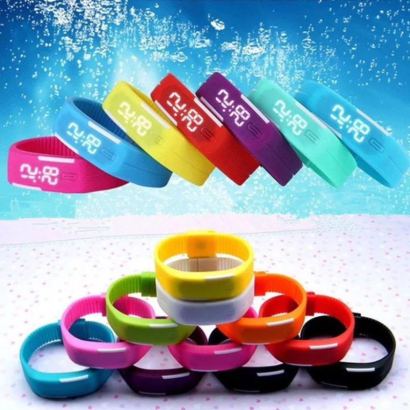 

New Fashion Watch LED Digital Display Bracelet Sports Silicone Couple Electronic Watch Children Led Outdoor Electronic Watch