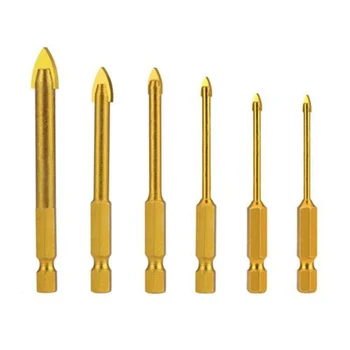 

Hex Tip Porcelain Spear Head Drill Bits 3/4/5/6/8/10mm Ceramic Tile Glass Drill Bits Set Wood Working Drilling Bits