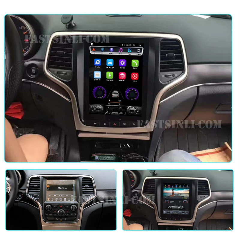 Автомобильный GPS навигатор в стиле Тесла на Android для JEEP Grand Cherokee 2014 2018 золотой и
