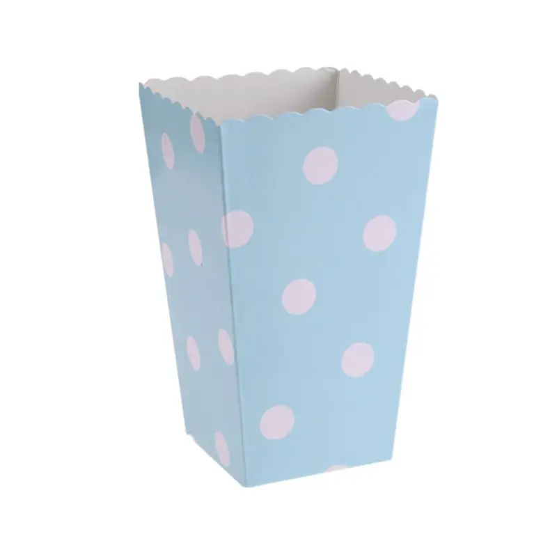 12pcs Pink Blue Stripe Wave Dot Paper Popcorn Boxes Bag Birthday Party decorations kids baby shower boy Girl party supplies Hot - Цвет: As Picture