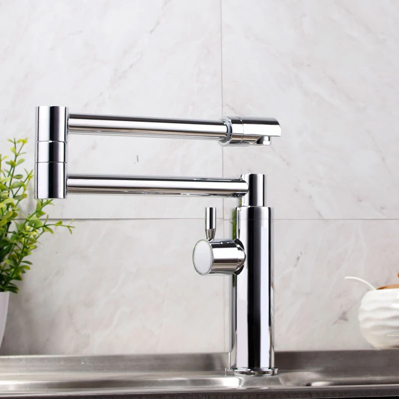 Onyzpily Kitchen Faucet Floded Sink Faucet Tap Dual Spout Tap Cold and Hot Water 360 Rotation Deck Mounted Single Hole torneira