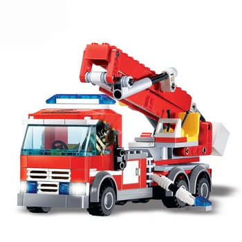 

Fire Protection Building Blocks Firefighting Rescue Ladder Truck Firemen Firefighter DIY Bricks Children Kids Education Toys