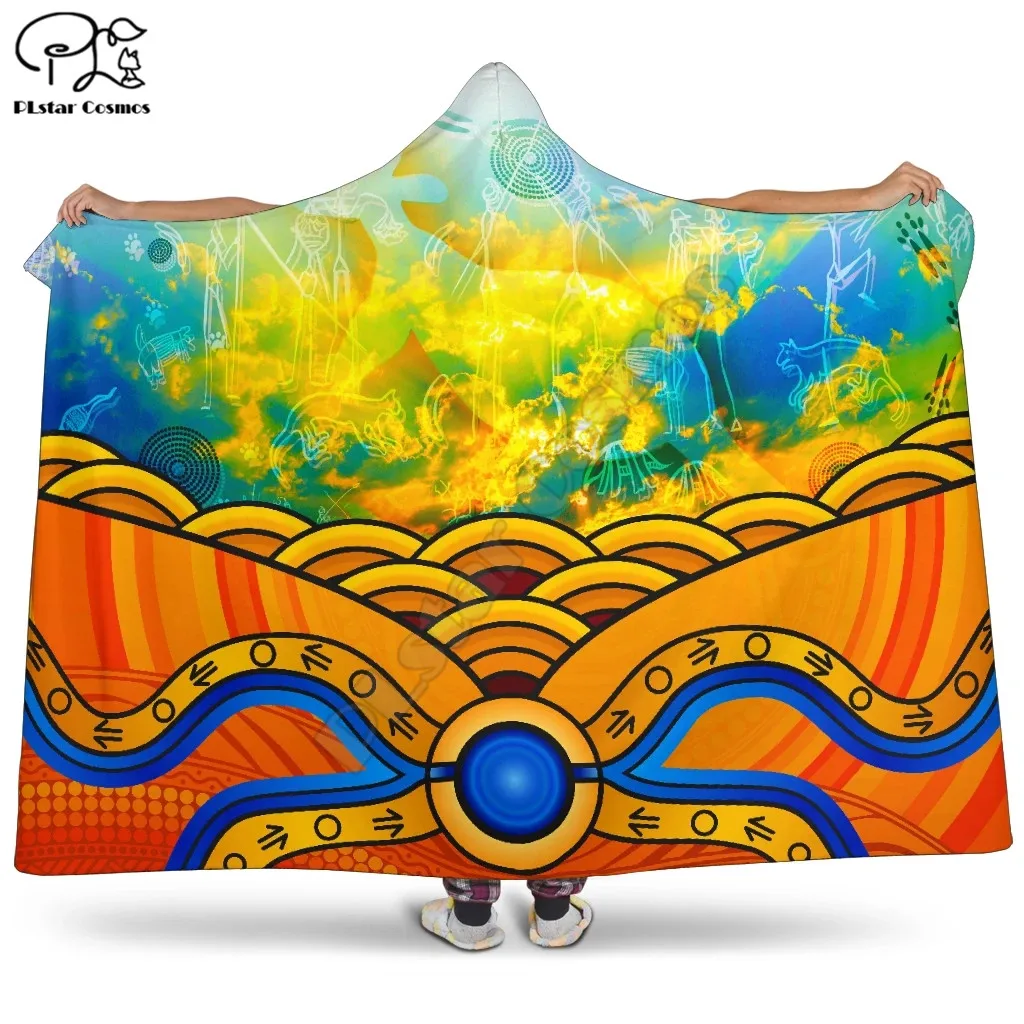 

Одеяло с капюшоном с изображением неба кенгуру, цветное Флисовое одеяло из микрофибры для взрослых и детей, постельное белье, стиль-4