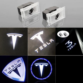 

2pcs for Tesla Model S Tesla Model 3 X Y Car Logo Door Welcome Projector Laser Lamp Ghost Shadow Lights Door light Accessory