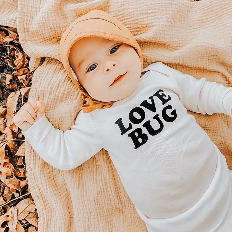 Летние Боди для новорожденных белые комбинезоны с надписью love mom и короткими