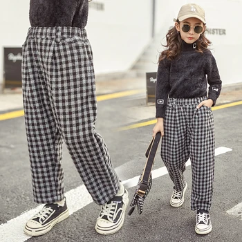 

INS girls pants 3-11 years old Cotton Square harem pants trousers children's clothing velvet thick warm leggings girls winter