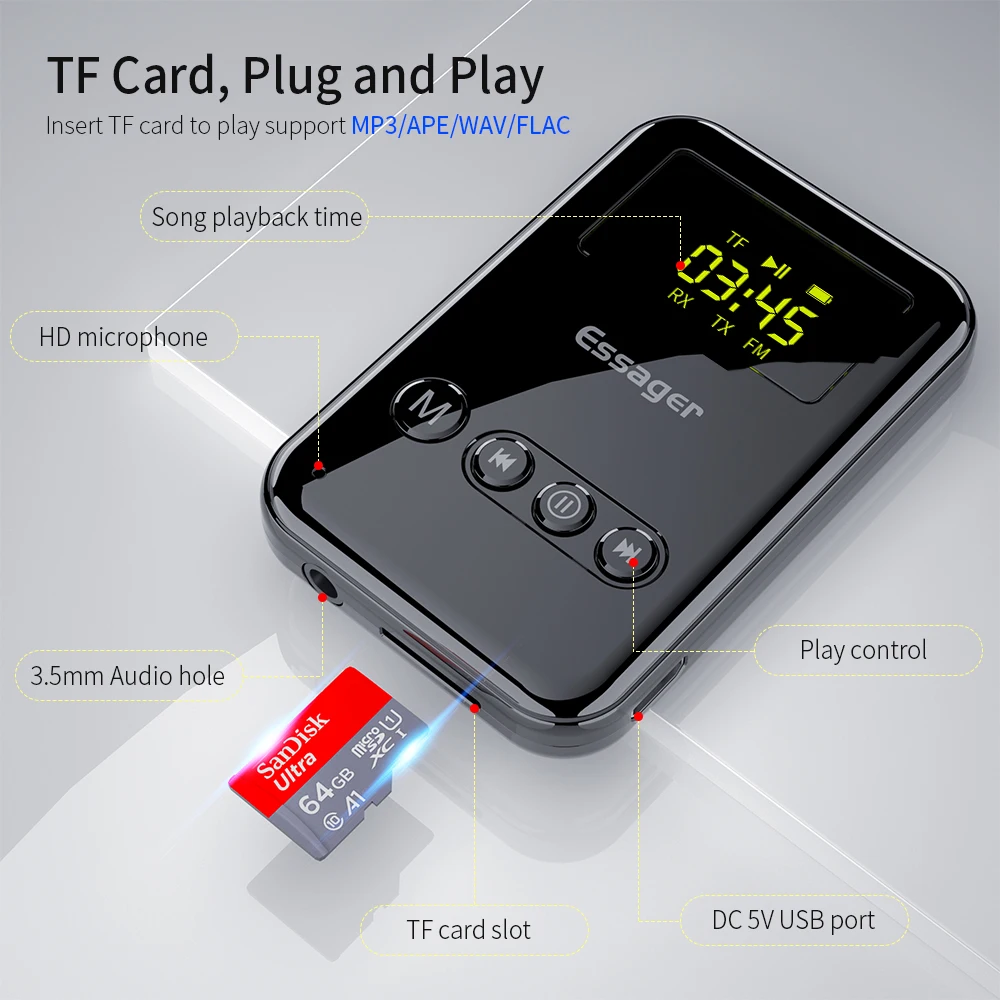 Multipoint Wireless Bluetooth Transmitter For Audio TV 3 5mm Jack Aptx Music AUX Bluetooth 4 0 Adapter For Two Headphones