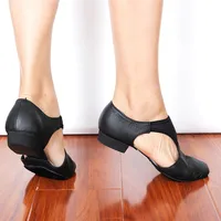 Sandales grecques en cuir véritable avec nœud extensible, chaussures de danse Jazz pour femmes, baskets de Ballet Jazzy pour professeur de danse, exercice de gymnastique 5
