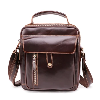 

Genuine Leather Men's Messenger Bag Shoulder Crossbody Bag For Men Cow Leather Briefcase Vintage Flap Pocket Handbag Casual Tote