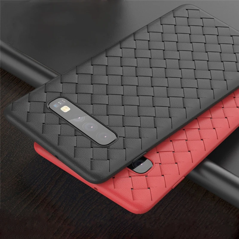 

Weave Grid Case For Samsung Galaxy S10 E S9 S8 Plus Note8 Note9 S 10 9 8 S10Plus S9Plus S8Plus Soft TPU Hole Phone Back Cover