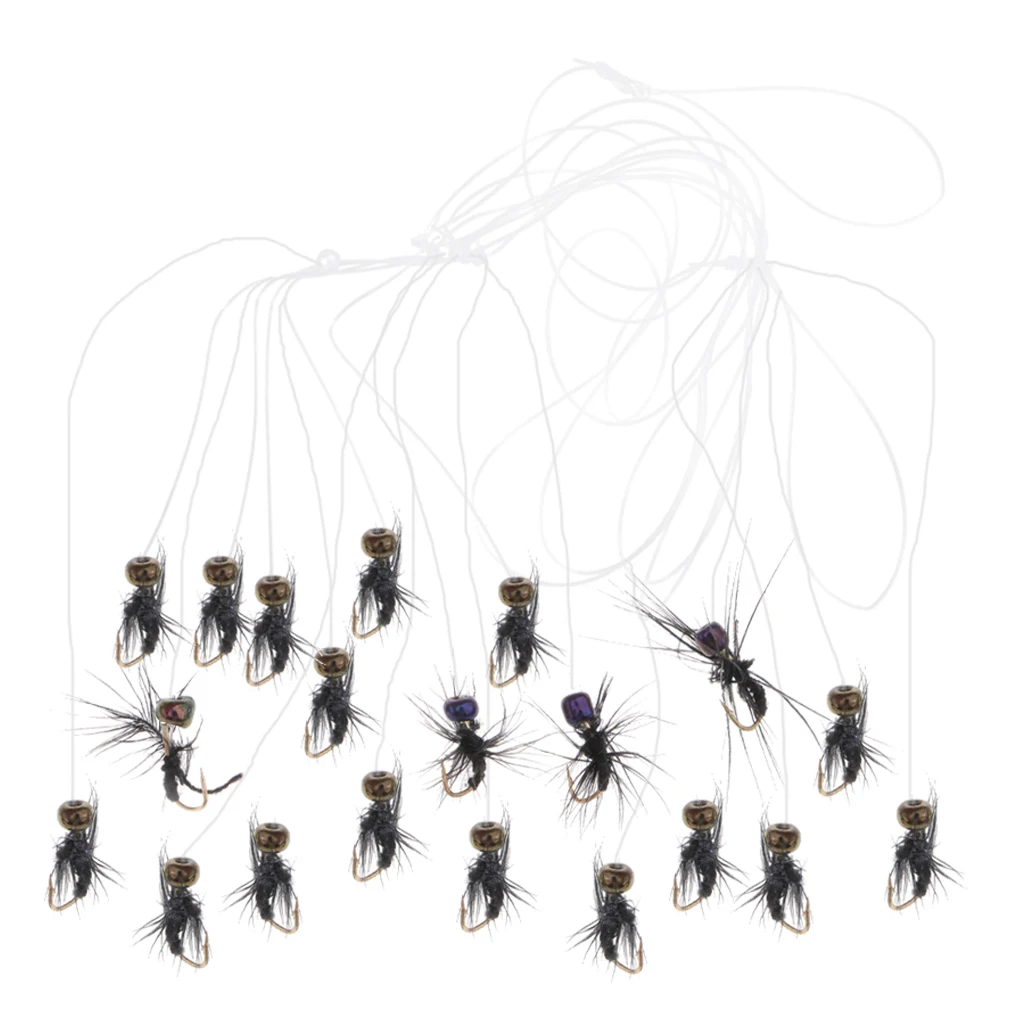 20x ассортимент форели мух для ловли нахлыстом моделирование мокрой Нимфы жужжков моделирование насекомые, мухи приманки для нахлыстом рыболовные приманки инструмент