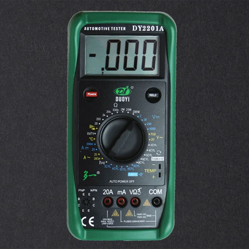

DY2201 Digital Automotive Tester Multimeter 500-10000 RPM Dwell Angle Temperature Meter Multimetro