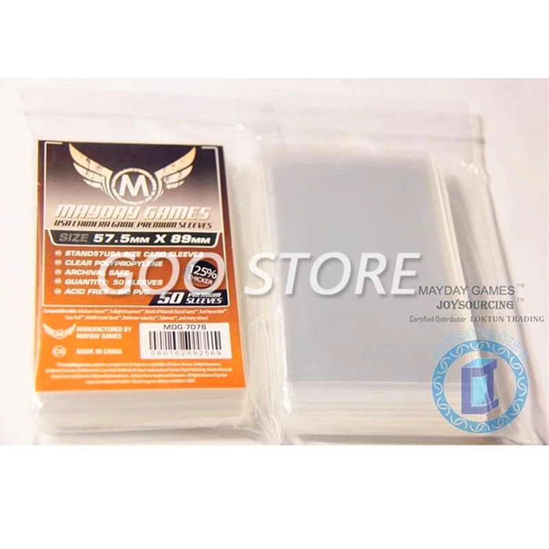 

50 Sleeves MAYDAY Board Games Cards MDG 7078 for 57.5*89mm Premium thicker Sleeves Protective clear card sleeves