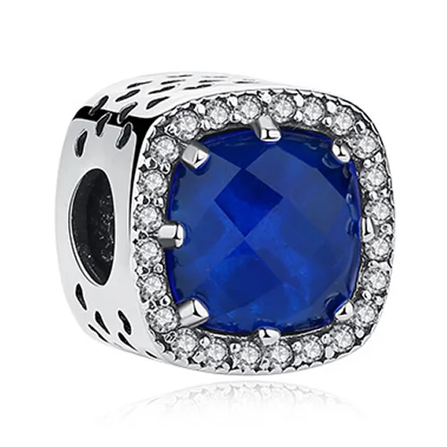 925 пробы серебро синего цвета с украшением в виде кристаллов глаза сердце из бисера с цветочным принтом Минни-Маус Подвески в виде руки хамсы, соответственные Пандоре обаятельные браслеты с подвесками Серебро 925 браслет - Цвет: PY1718