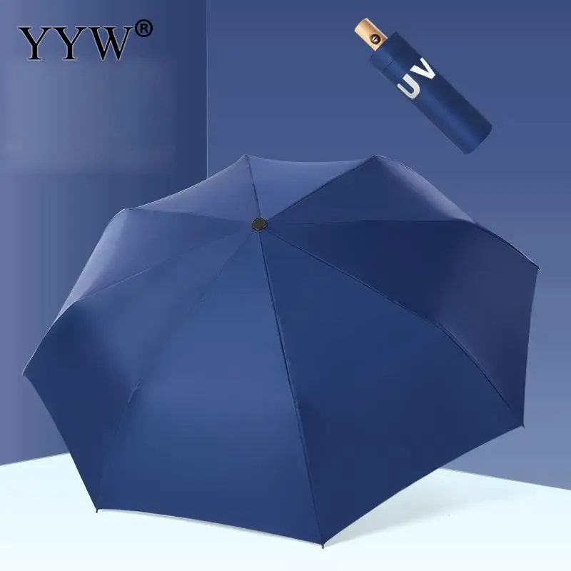 dark blue Nordic со складным зонтом женские автоматические зонты для дождь и солнце машина перевертыш зонтик Анти-УФ Ambrella эпонж Рисунок: цветы - Цвет: dark blue